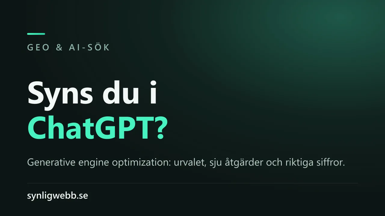 GEO och AI-sök - så blir ditt företag citerat i ChatGPT och Perplexity