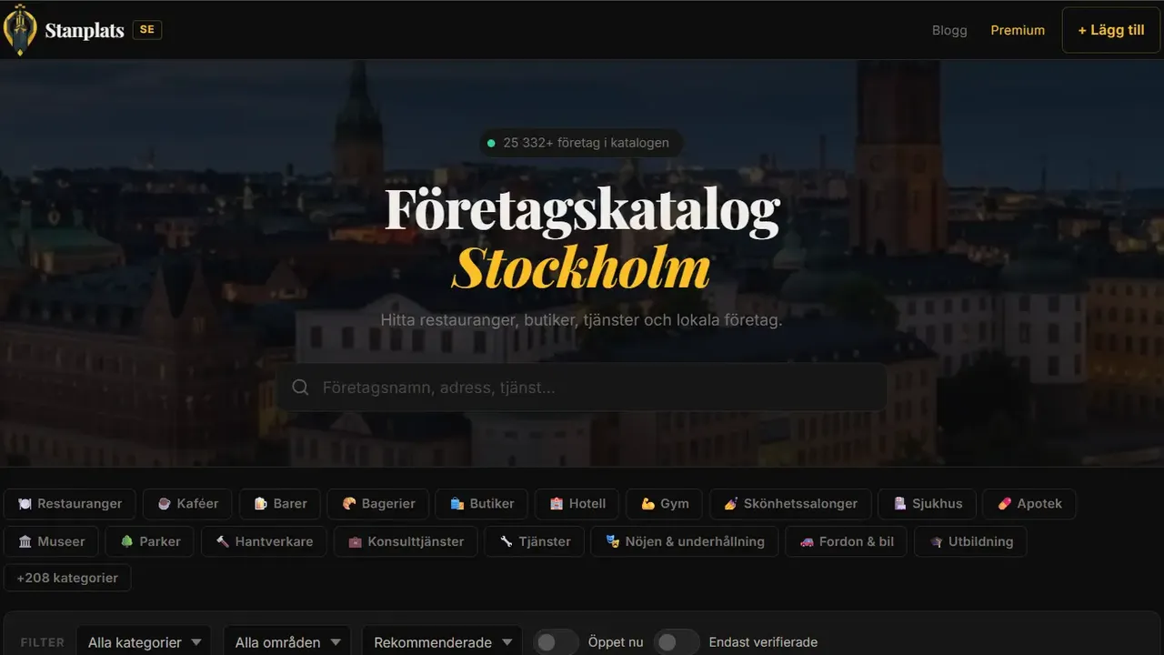 Каталог бизнесов Стокгольма - Stanplats.se